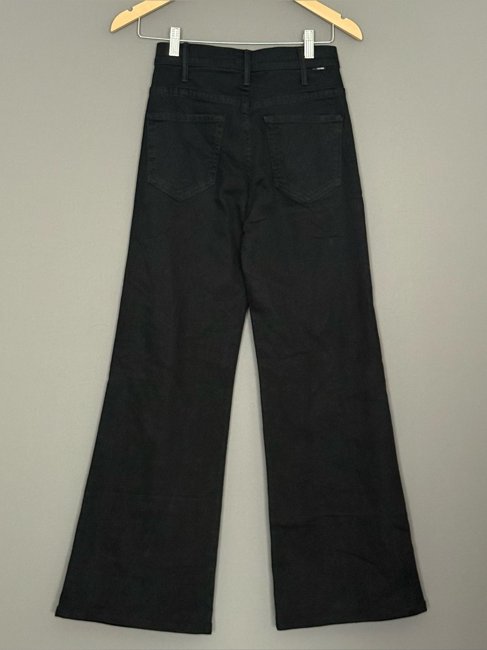 MOTHER Black Flare Wide Leg Jeans